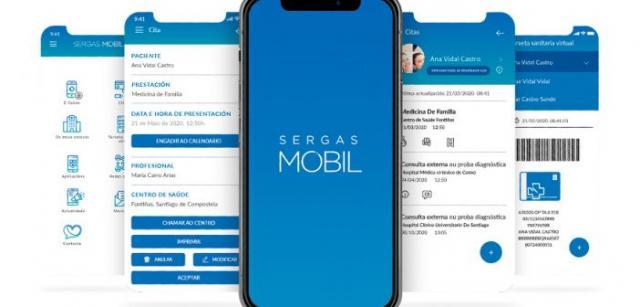 Pantallazos da app Sergas Móbil.